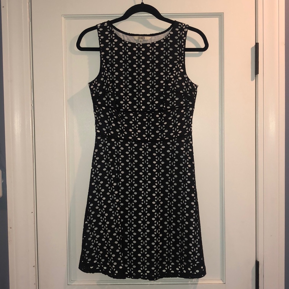 BB Dakota Black and White Eyelet Dress